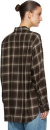ssstein Brown Check Oversized LS Shirt