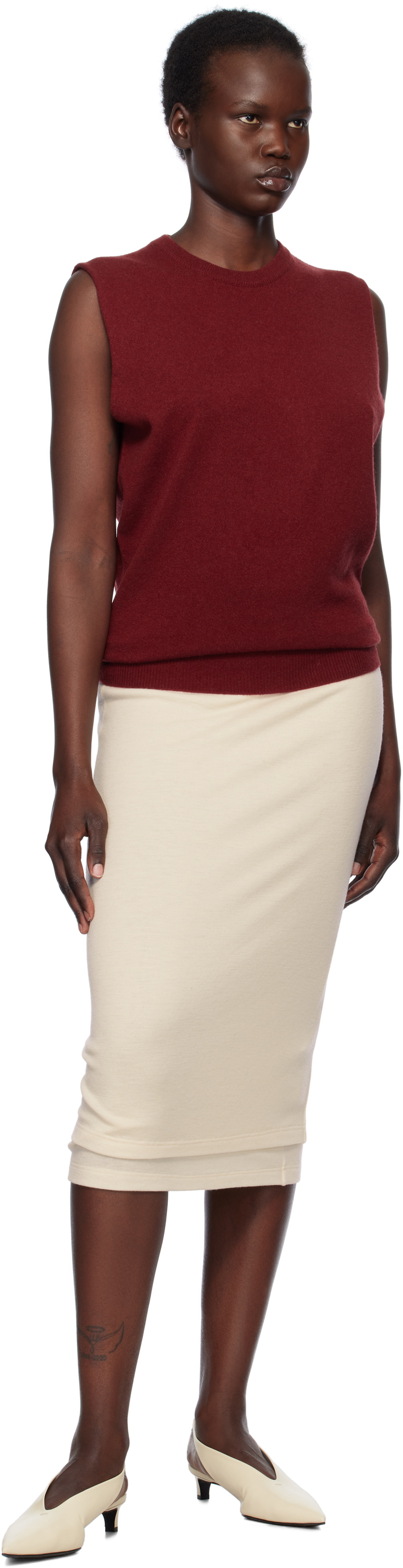 Jil Sander Red Cashmere Vest