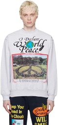 Online Ceramics Gray 'I Declare World Peace' Sweatshirt