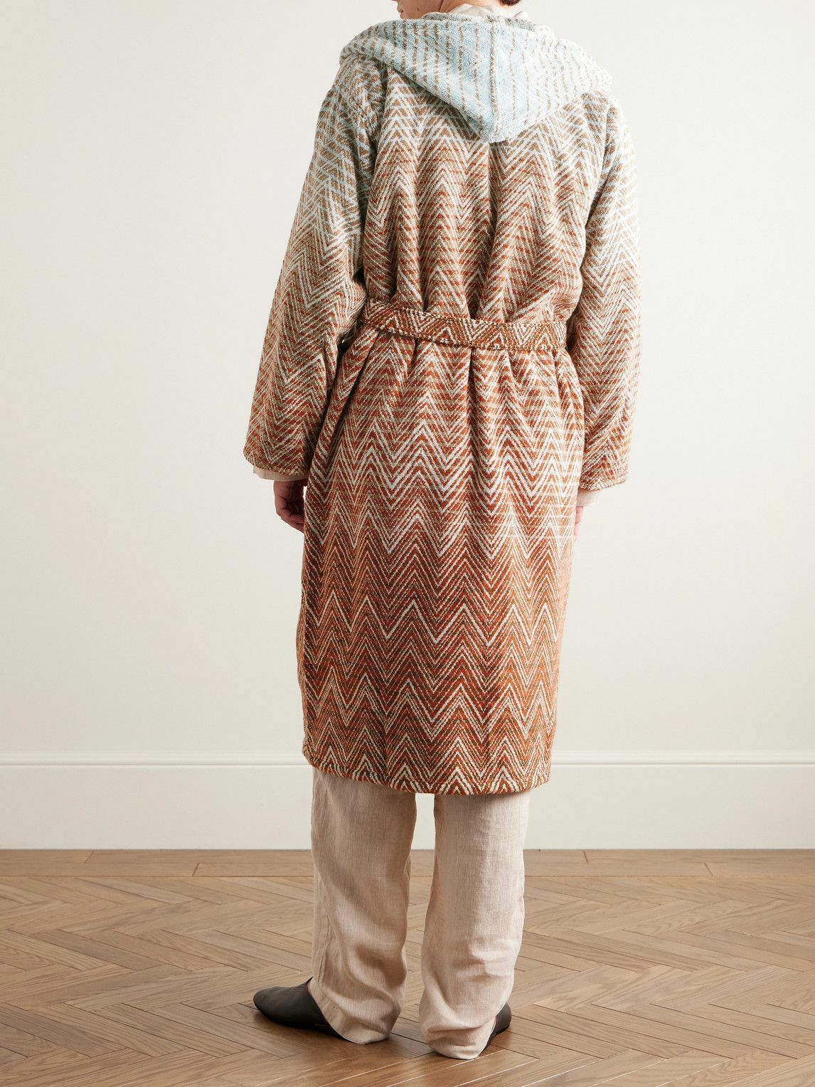 Missoni Home - Stone Ombré Striped Cotton-Terry Hooded Robe - Multi