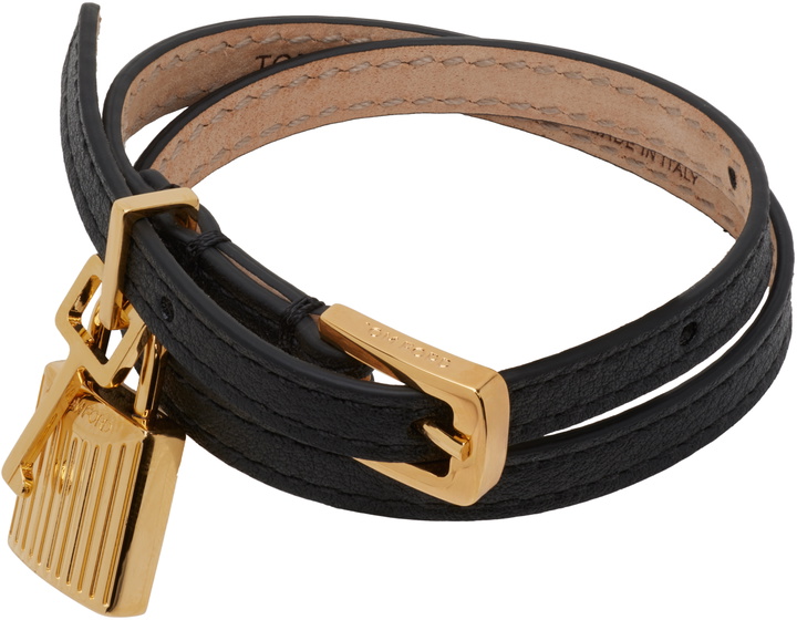 Photo: TOM FORD Black Grain Leather Bracelet