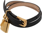 TOM FORD Black Grain Leather Bracelet