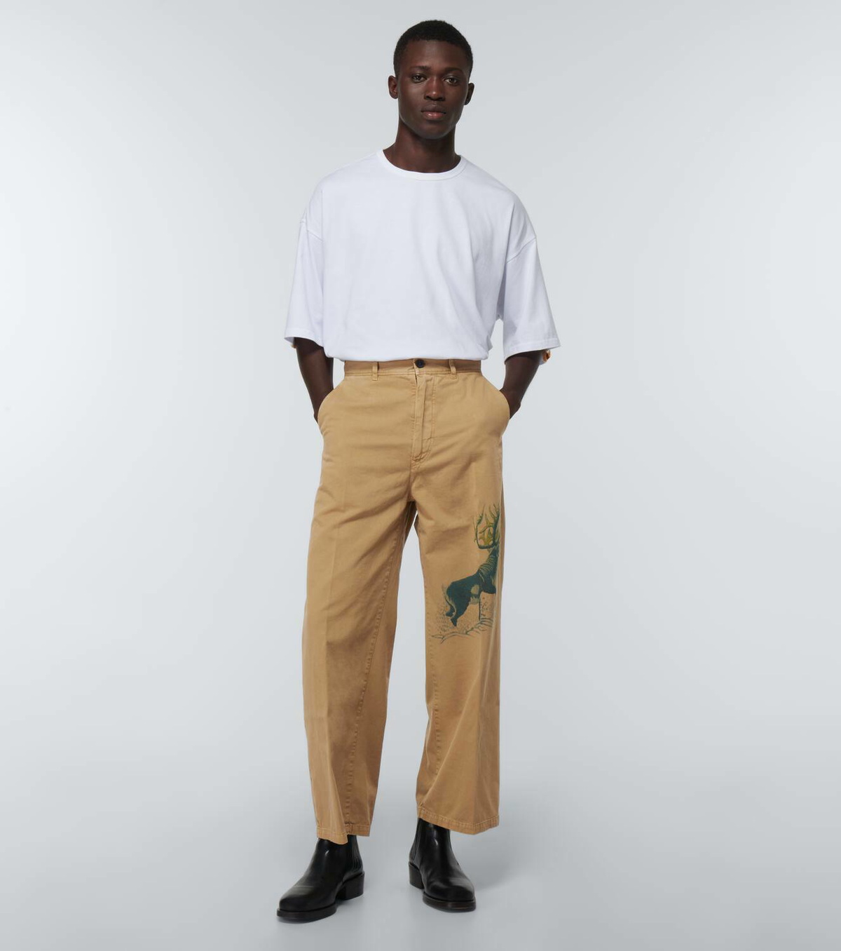 Incotex x Facetasm Printed wide-leg cotton pants