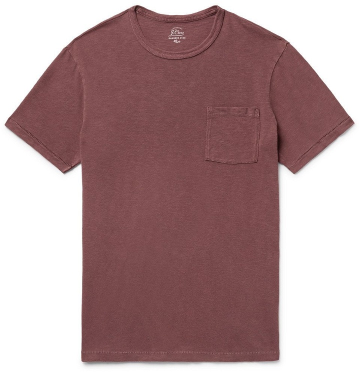 Photo: J.Crew - Garment-Dyed Slub Cotton-Jersey T-Shirt - Men - Burgundy