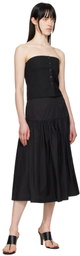 AMOMENTO Black Button Up Bustier Top