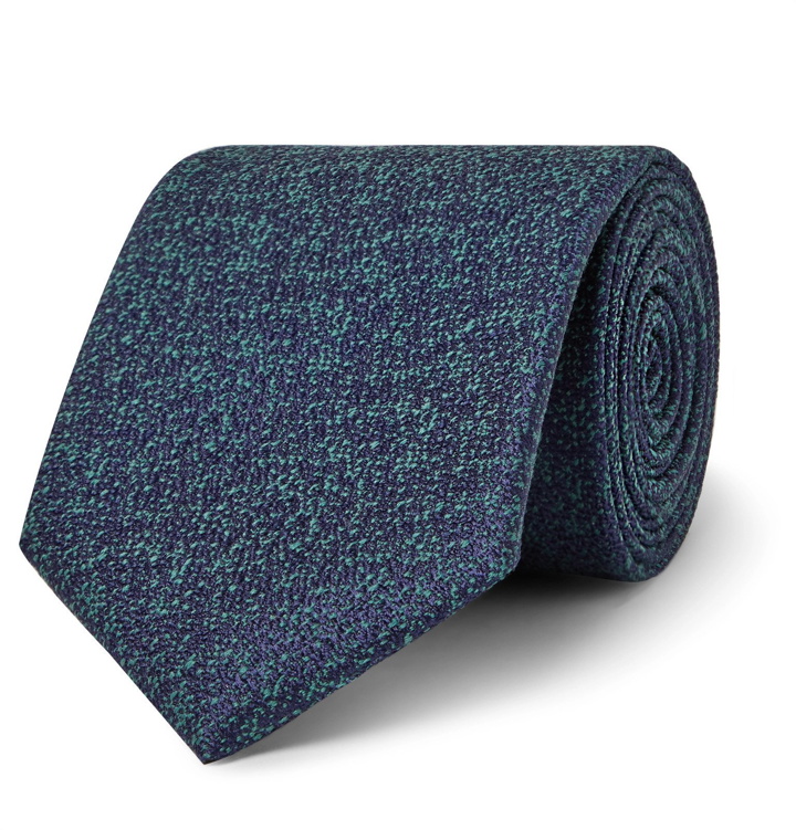 Photo: Charvet - 7.5cm Silk and Wool-Blend Tie - Blue