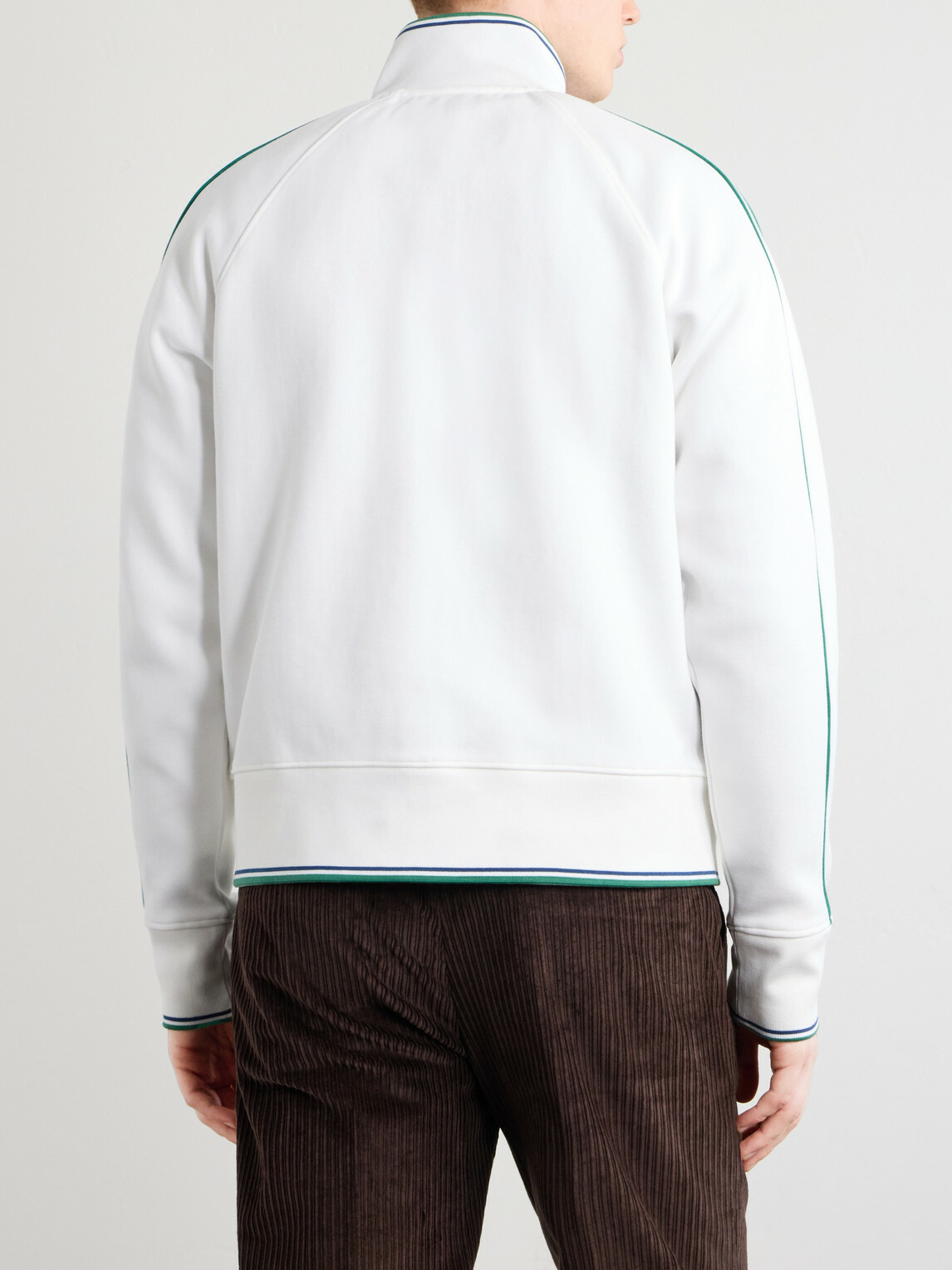 Burberry - Logo-Embroidered Jersey Zip-Up Sweatshirt - White