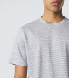 Brioni Striped linen and cotton T-shirt