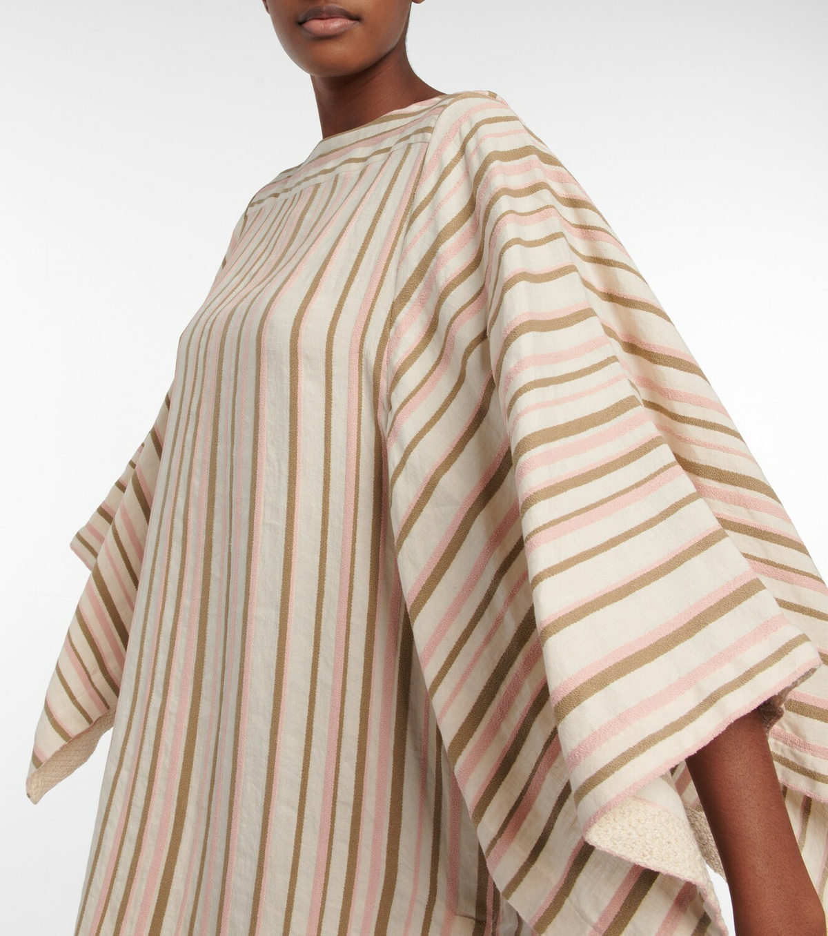 loro piana pleated striped linen midi dress Loro Piana