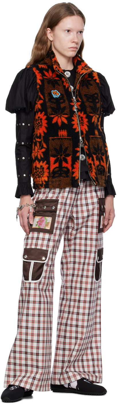 Chopova Lowena Orange & Black Sunflower Vest