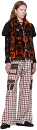 Chopova Lowena Orange & Black Sunflower Vest