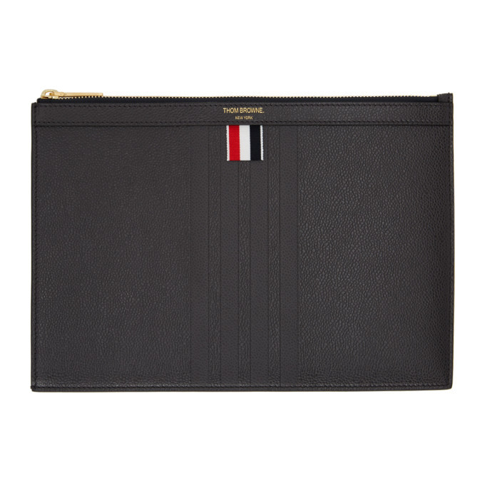 Photo: Thom Browne Grey Small Gusset Pouch