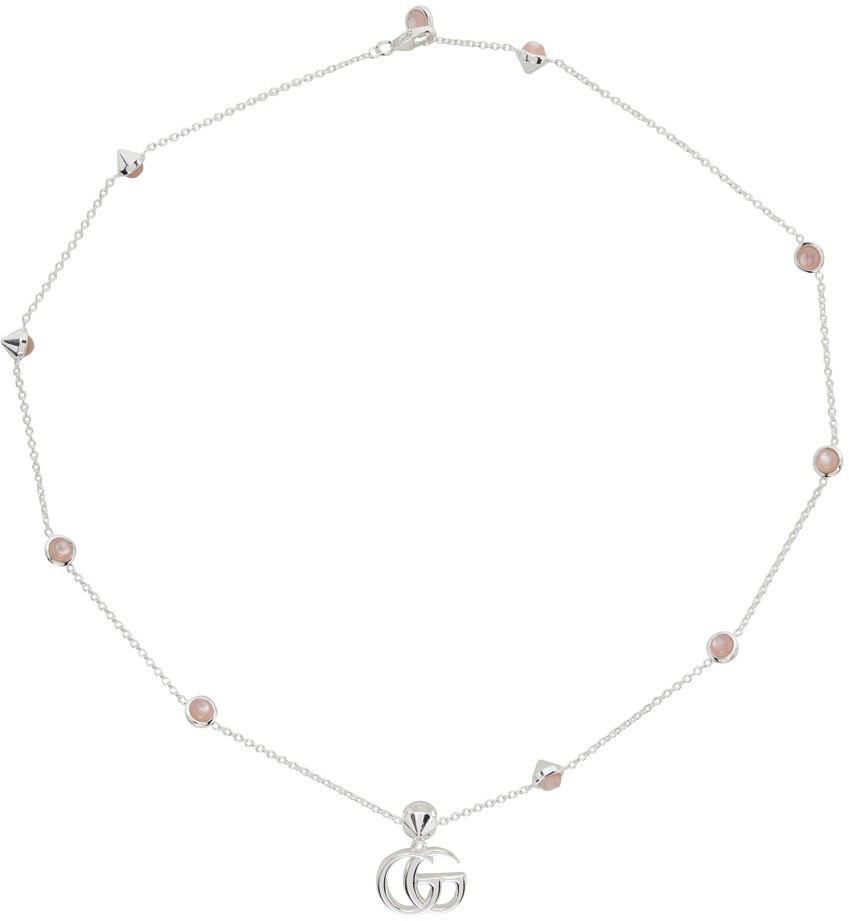 Silver Mother-Of-Pearl Double G Necklace