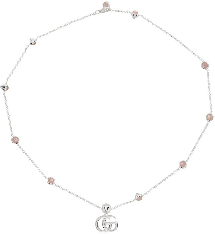 Photo: Gucci Silver Mother-Of-Pearl Double G Necklace