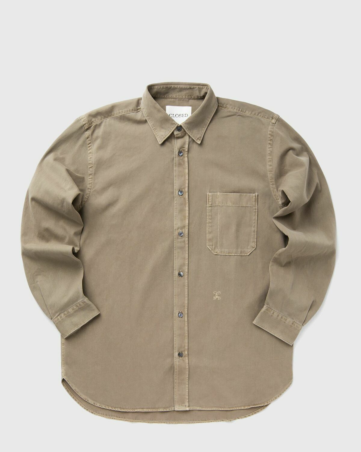 CLOSED FORMAL ARMY SHIRT Beige Mens Longsleefe