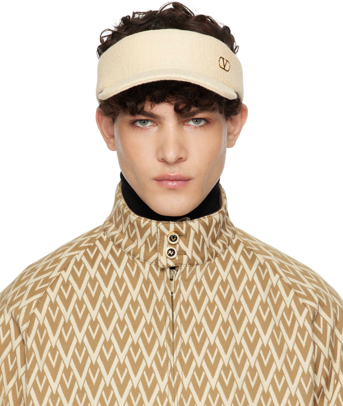 Valentino Garavani Off-White VLogo Signature Visor Cap Valentino