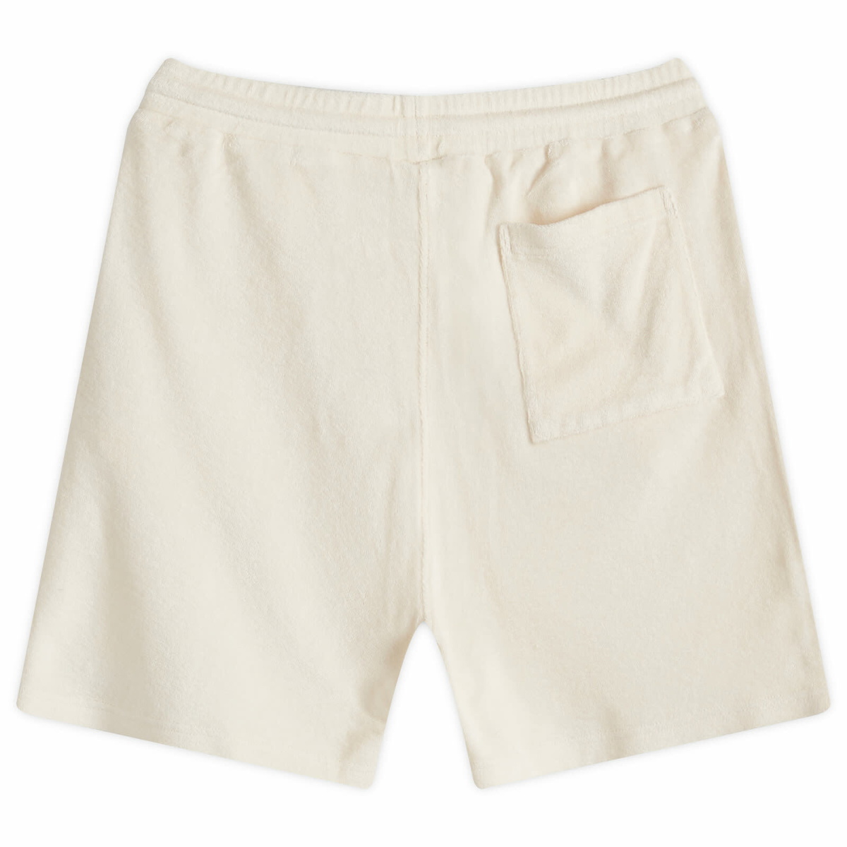 Sporty & Rich Hotel du Cap Cursive Terry Short in Cream Navy