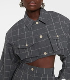 The Mannei Pavlle checked cropped cotton jacket