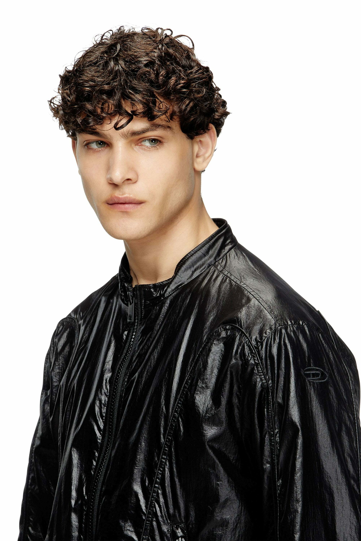 Diesel Biker jacket in shiny ripstop - Jackets Mens in Black