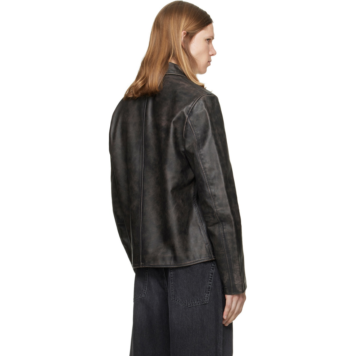 Diesel Brown Treated Leather Coach Jacket
