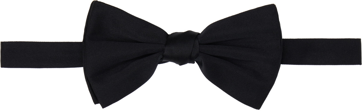 Dolce&Gabbana Black Silk Satin Bow Tie