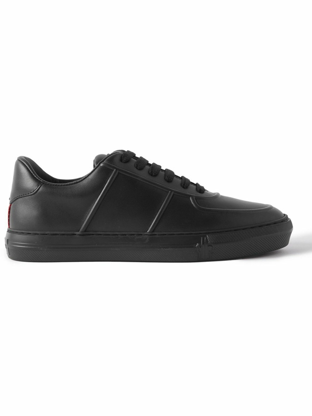 Photo: Moncler - Neue York Logo-Appliquéd Leather Sneakers - Black