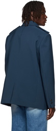 We11done Navy Regular Collar Jacket