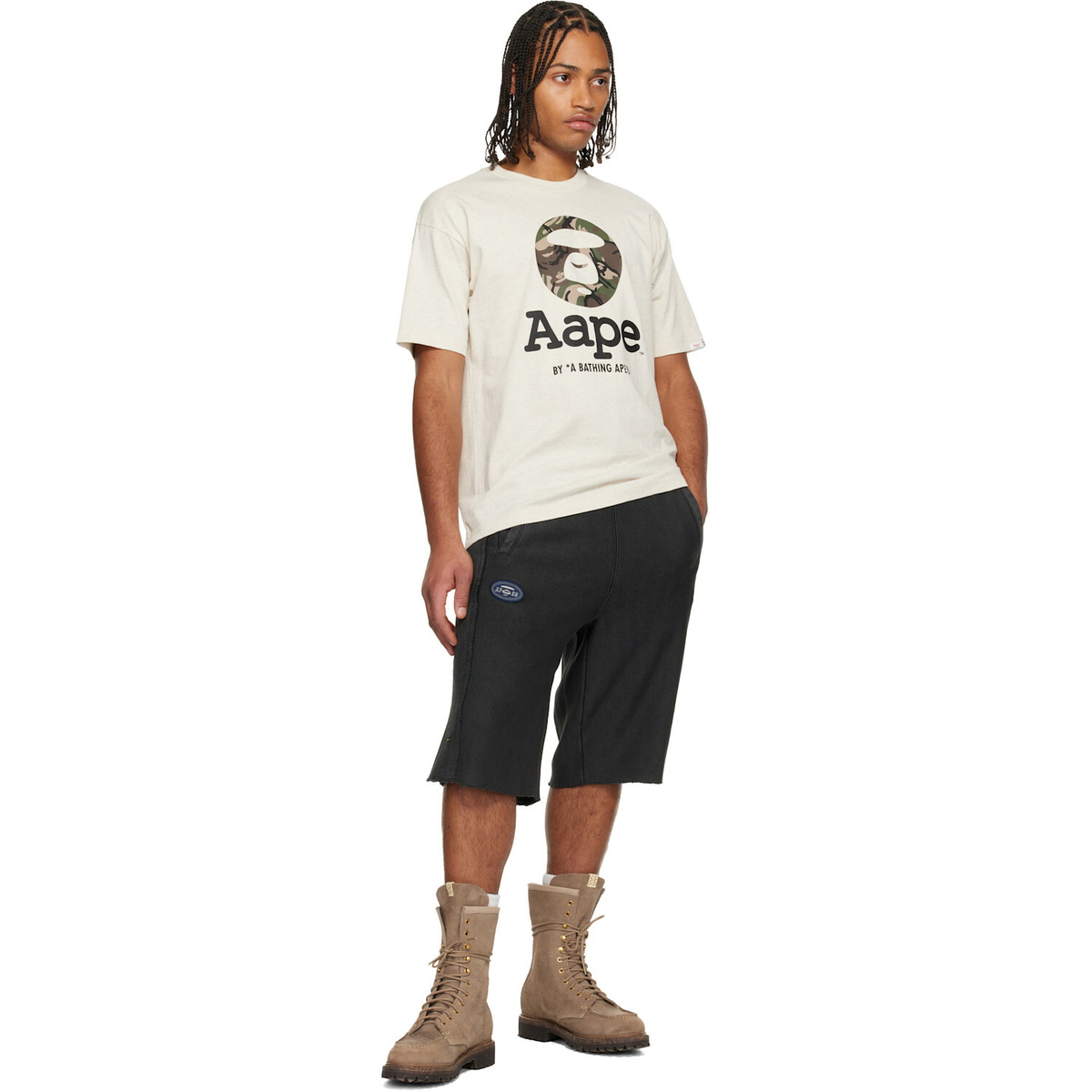AAPE by A Bathing Ape Gray Main Sweat Shorts