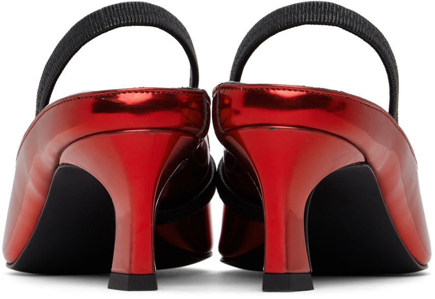 Justine Clenquet Red Sofia Slingback Heels