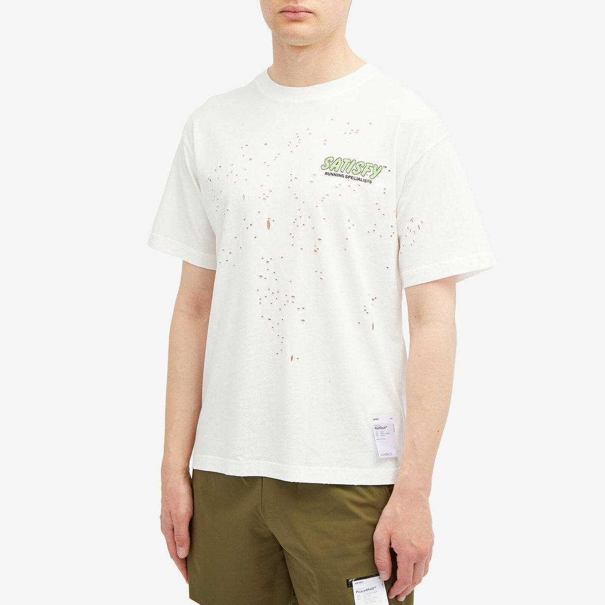 Satisfy Men's MothTechRunning Specialists T-Shirt in Off-White Satisfy