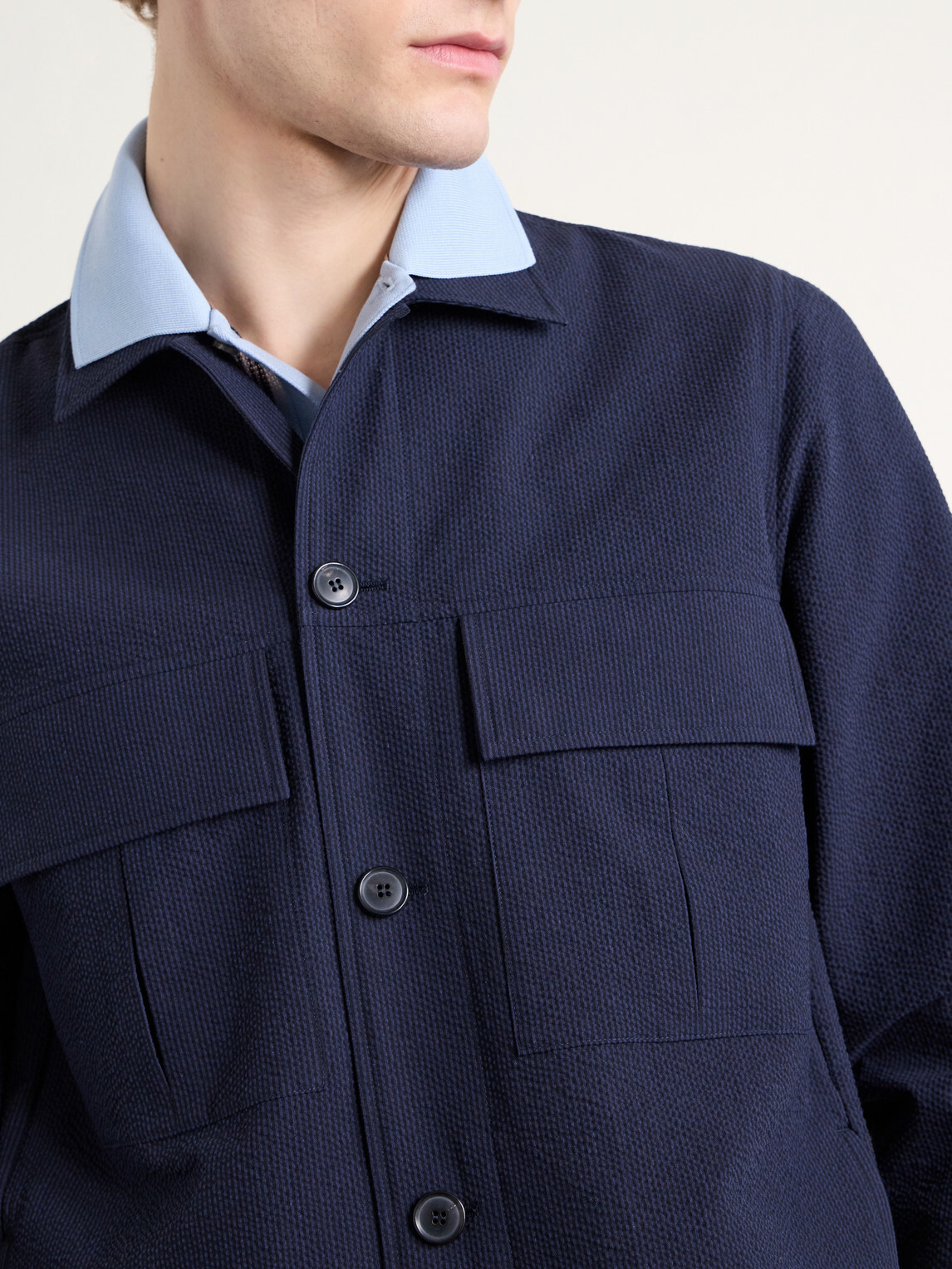 Paul Smith - Cotton-Blend Seersucker Overshirt - Blue
