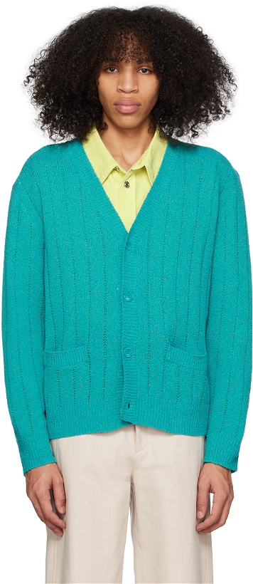Photo: System Blue Buttoned Cardigan