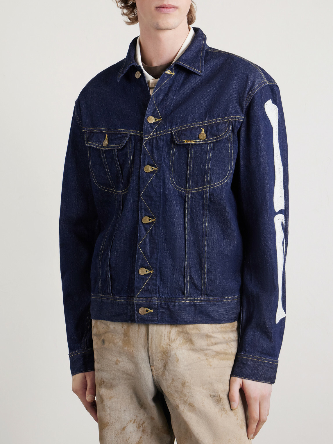 KAPITAL - Embroidered Denim Jacket - Blue