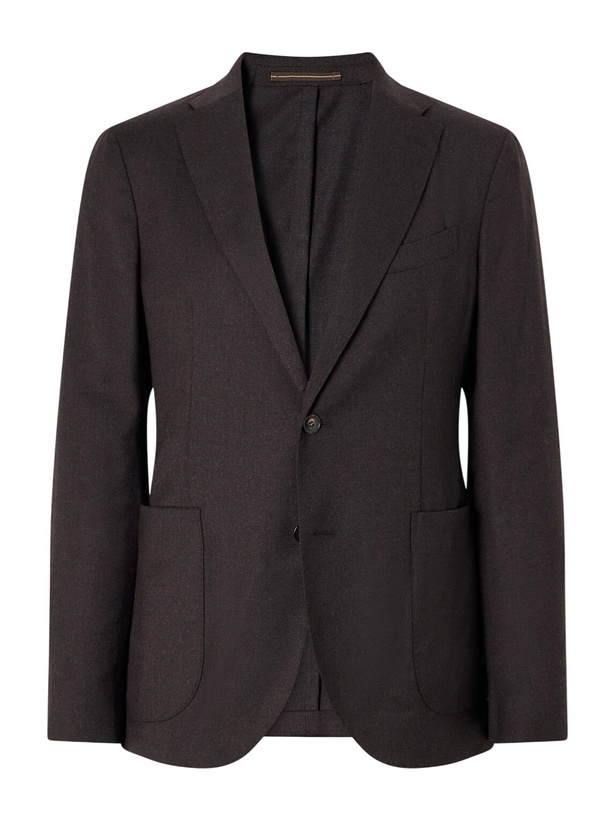 Photo: Slowear - Wool-Blend Flannel Suit Jacket - Brown