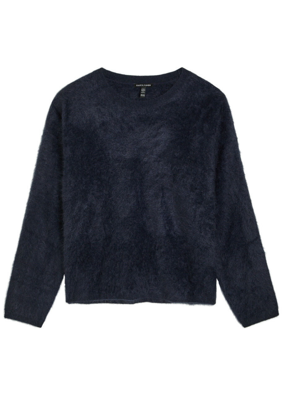 Eileen Fisher Brushed Cashmere Jumper Dark Blue
