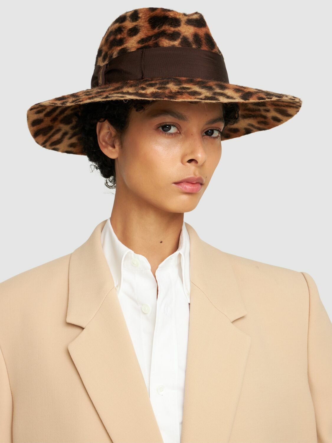 Borsalino Spotted Leopard Fedora Hat Sophie Leopard Fur Felt Women main image 3