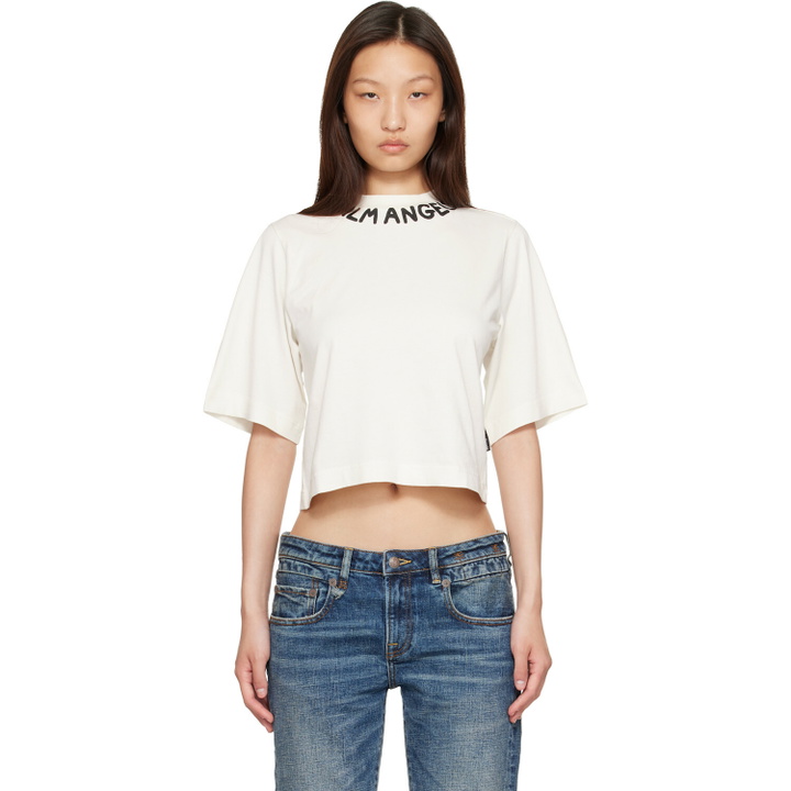 Photo: Palm Angels Off-White Neck Logo Boxy T-shirt