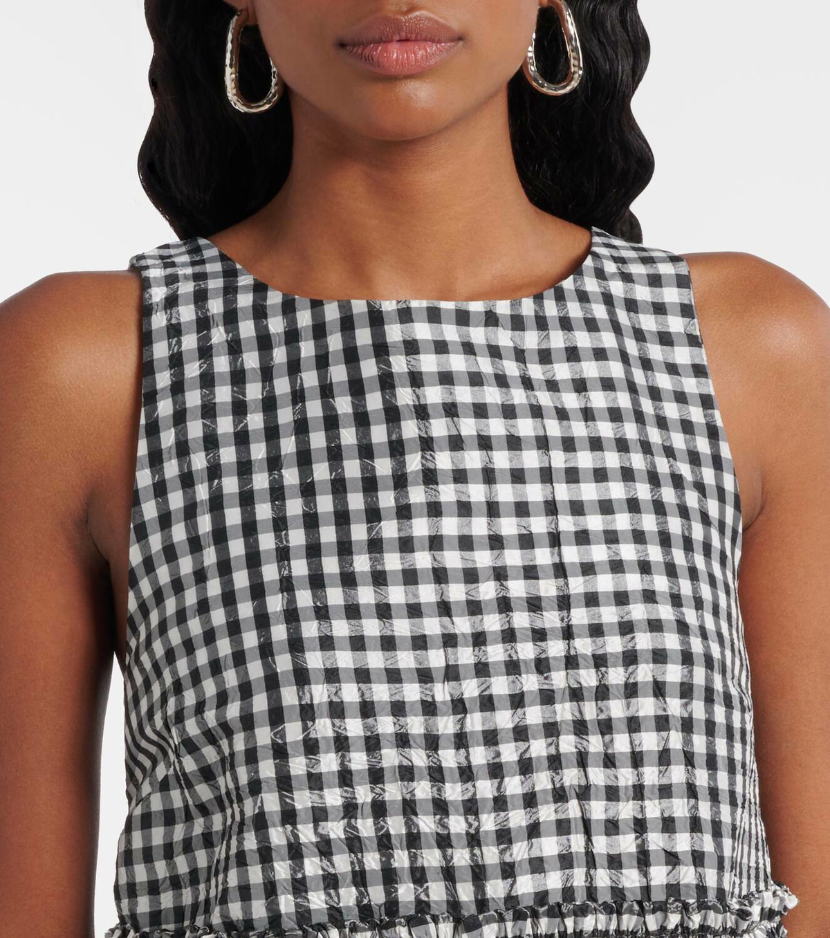 Ganni Gingham ruffled top GANNI