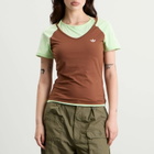 Adidas Women's Vintage T-Shirt in Preloved Brown/Semi Green Spark