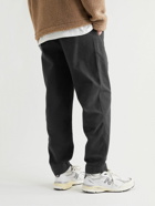 Folk - Assembly Tapered Pleated Cotton-Moleskin Trousers - Gray