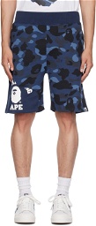 BAPE Navy Camo Cutting Shorts