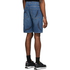 Moschino Blue Denim Scars Shorts