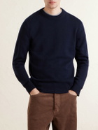 Purdey - Wool and Cotton-Blend Sweater - Blue