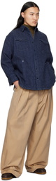nanamica Navy Brushed Shirt Denim Jacket