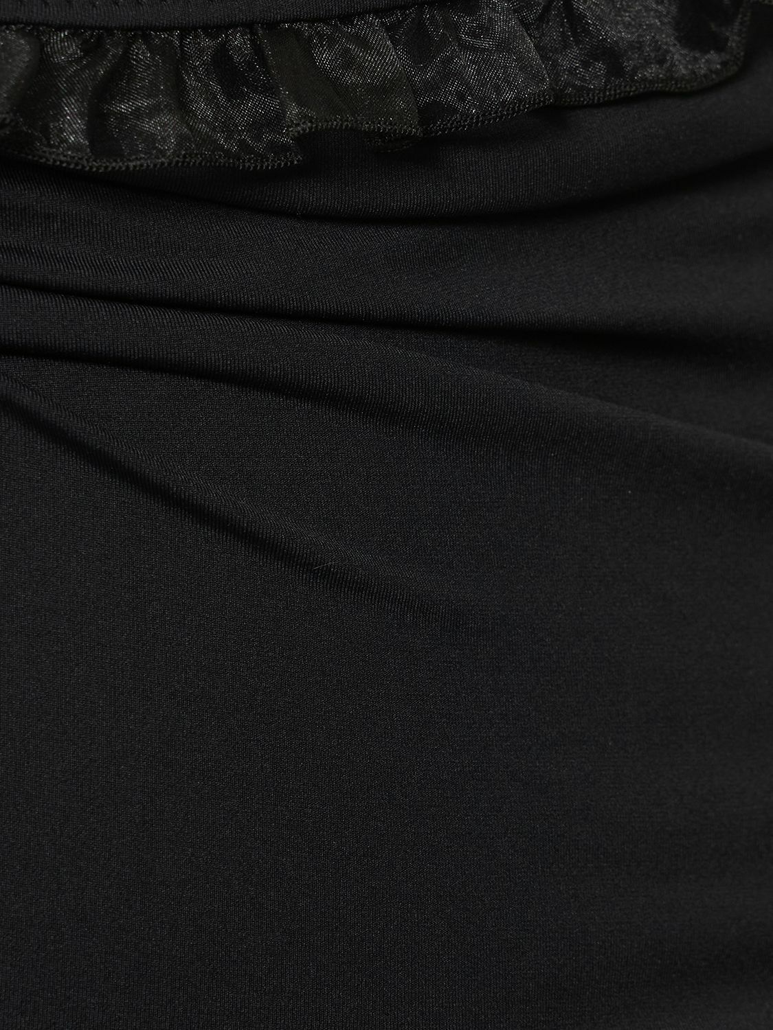 GIAMBATTISTA VALLI Ruffled Crossed Jersey Cutout Midi Dress