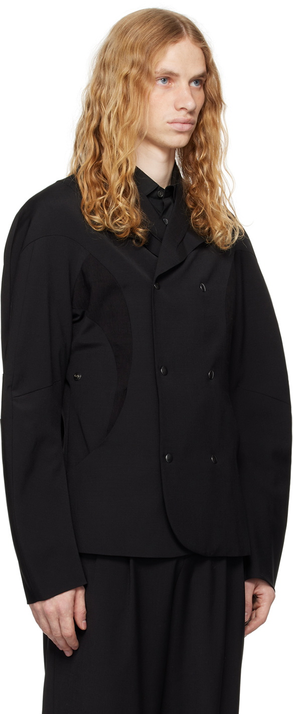 CMMAWEAR Black Darted Double Blazer