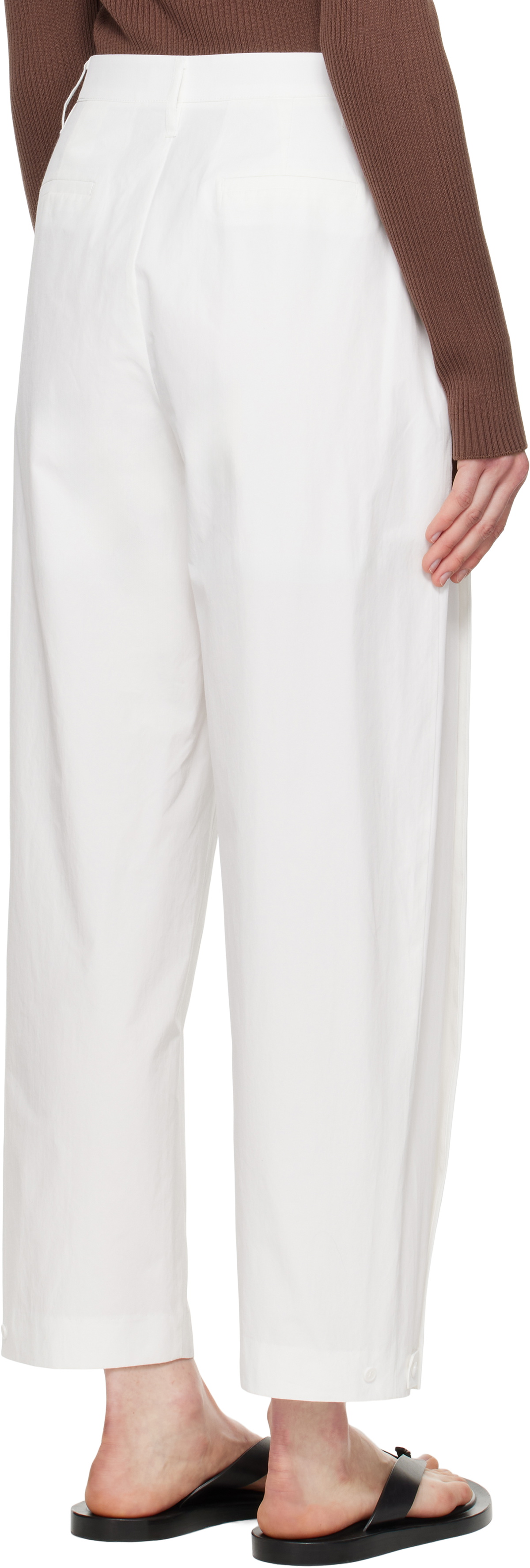 AMOMENTO White Button Garconne Trousers