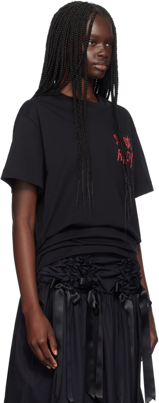♡*M様 Simone Rocha リボン　Tシャツ Simone Rocha Black Printed Ribbon Logo T-Shirt Simone Rocha