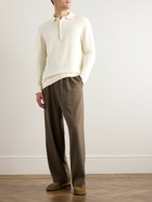UMIT BENAN B - Zefira Cashmere and Silk-Blend Polo Shirt - Neutrals