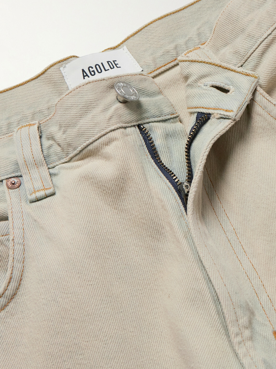 AGOLDE - Fusion Straight-Leg Denim Shorts - Neutrals